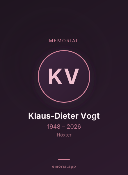 Memorial portrait of Klaus-Dieter Vogt