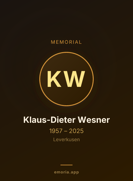 Memorial portrait of Klaus-Dieter Wesner