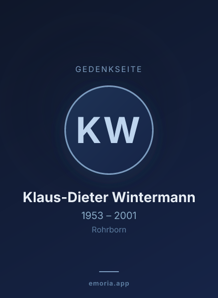 Gedenkportrait von Klaus-Dieter Wintermann