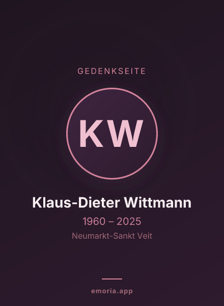 Gedenkportrait von Klaus-Dieter Wittmann