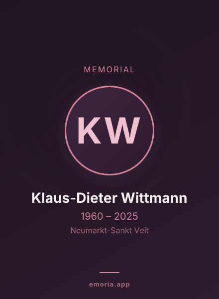 Memorial portrait of Klaus-Dieter Wittmann