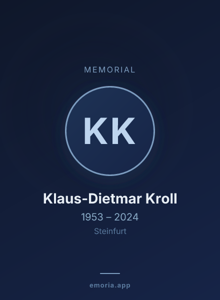 Memorial portrait of Klaus-Dietmar Kroll