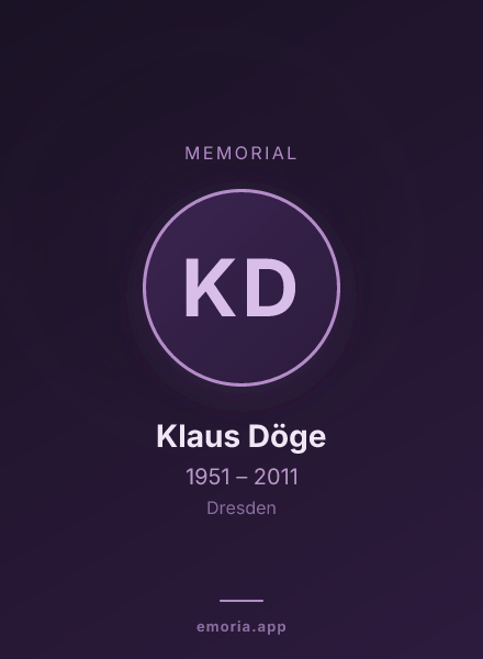 Memorial portrait of Klaus Döge