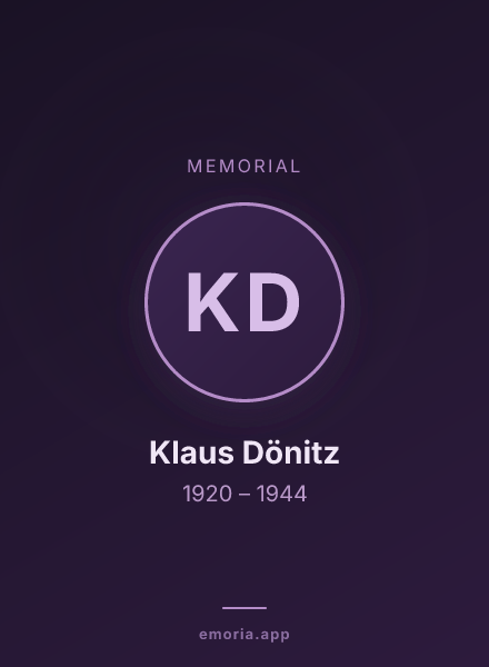 Memorial portrait of Klaus Dönitz