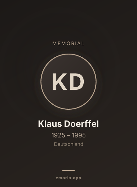Memorial portrait of Klaus Doerffel