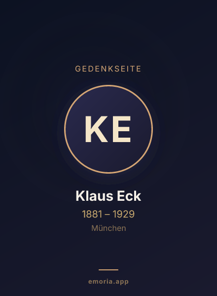 Gedenkportrait von Klaus Eck
