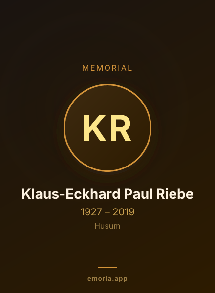 Memorial portrait of Klaus-Eckhard Paul Riebe
