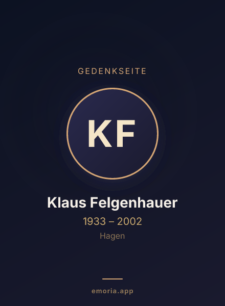 Gedenkportrait von Klaus Felgenhauer