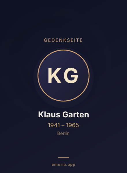 Gedenkportrait von Klaus Garten