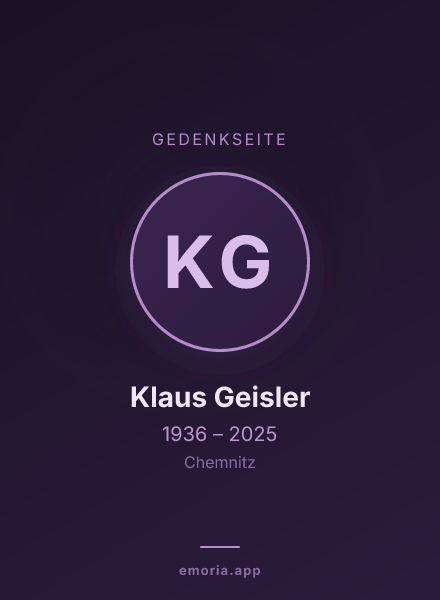 Gedenkportrait von Klaus Geisler