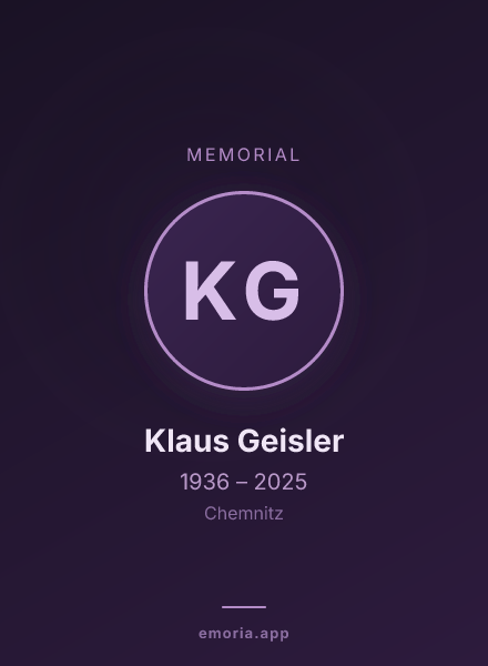 Memorial portrait of Klaus Geisler