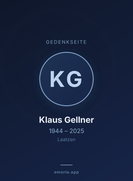 Gedenkportrait von Klaus Gellner