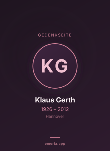 Gedenkportrait von Klaus Gerth