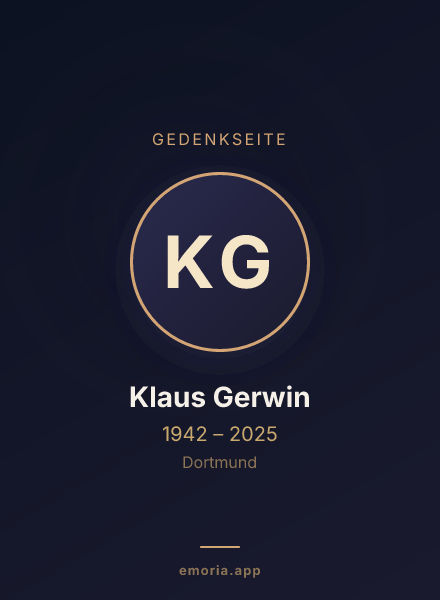 Gedenkportrait von Klaus Gerwin