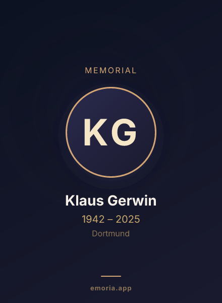 Memorial portrait of Klaus Gerwin