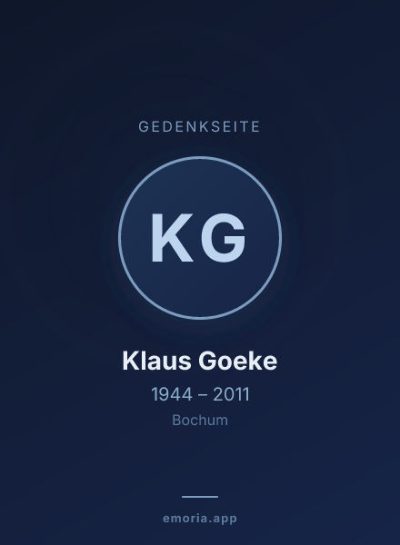 Gedenkportrait von Klaus Goeke