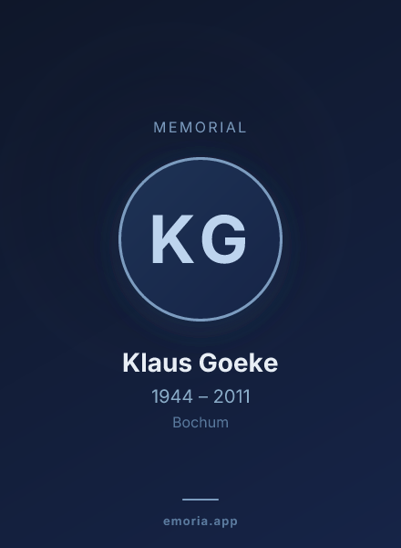 Memorial portrait of Klaus Goeke