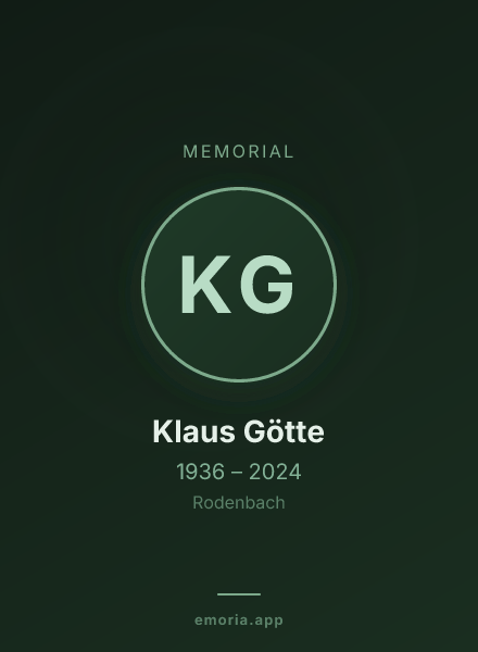 Memorial portrait of Klaus Götte