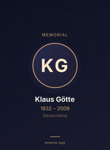 Memorial portrait of Klaus Götte