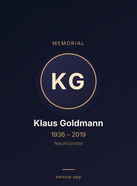 Memorial portrait of Klaus Goldmann