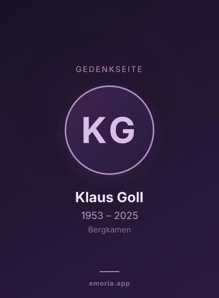 Gedenkportrait von Klaus Goll