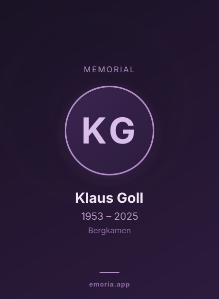 Memorial portrait of Klaus Goll