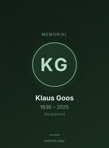 Memorial portrait of Klaus Goos