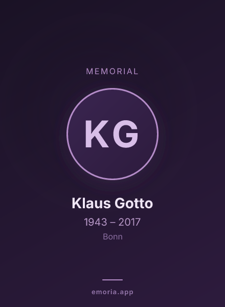 Memorial portrait of Klaus Gotto