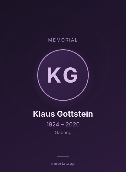 Memorial portrait of Klaus Gottstein