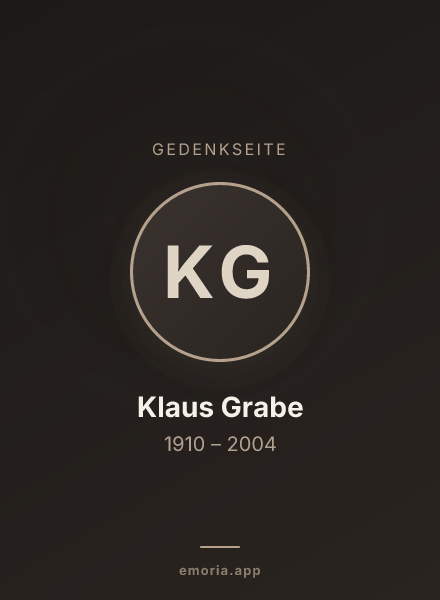 Gedenkportrait von Klaus Grabe