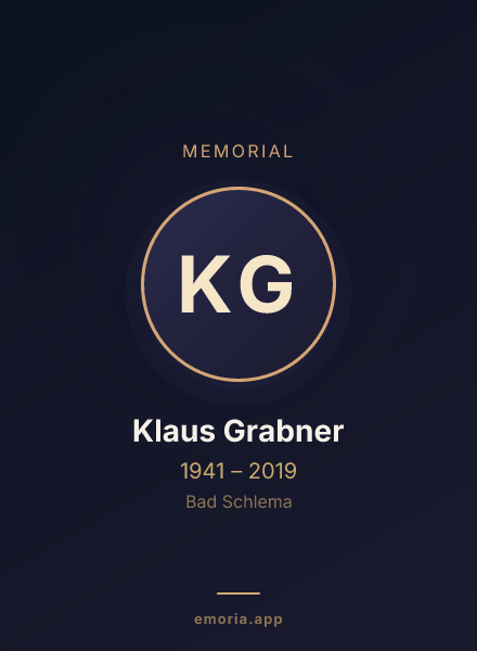 Memorial portrait of Klaus Grabner