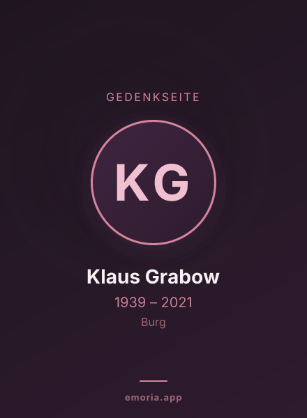 Gedenkportrait von Klaus Grabow