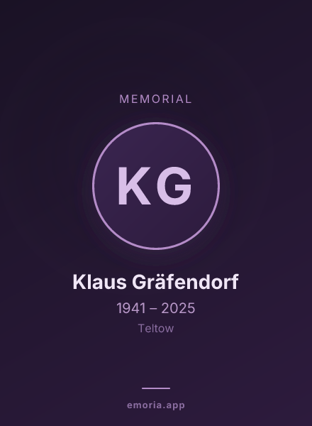 Memorial portrait of Klaus Gräfendorf