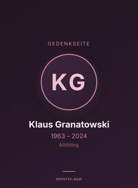 Gedenkportrait von Klaus Granatowski