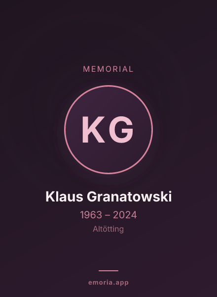Memorial portrait of Klaus Granatowski
