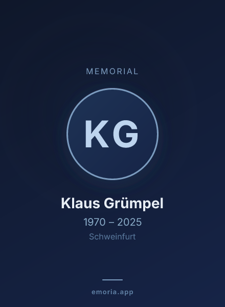 Memorial portrait of Klaus Grümpel