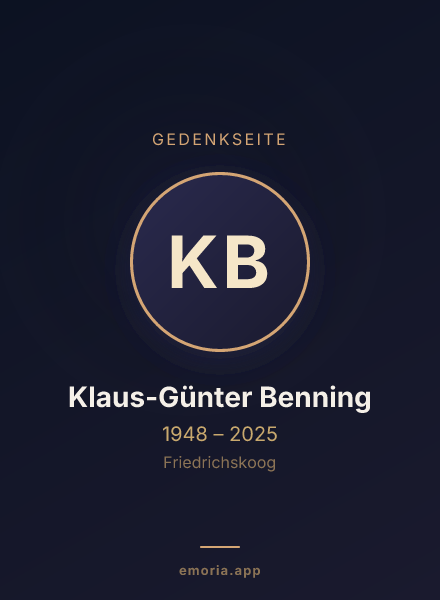 Gedenkportrait von Klaus-Günter Benning