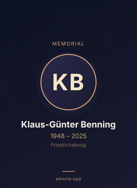 Memorial portrait of Klaus-Günter Benning