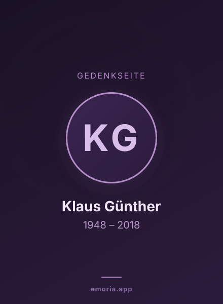 Gedenkportrait von Klaus Günther