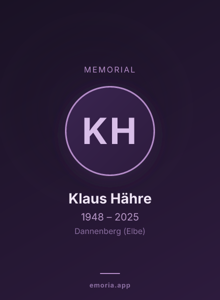Memorial portrait of Klaus Hähre
