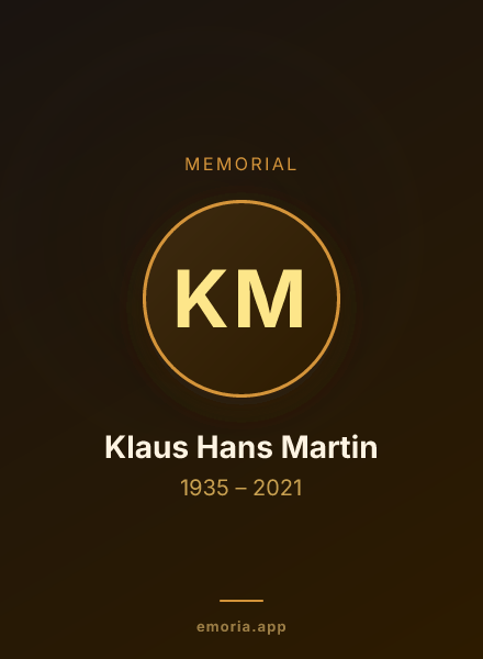 Memorial portrait of Klaus Hans Martin