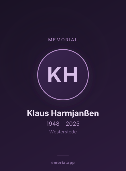 Memorial portrait of Klaus Harmjanßen