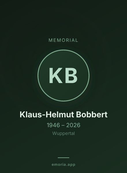 Memorial portrait of Klaus-Helmut Bobbert