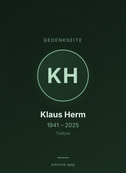Gedenkportrait von Klaus Herm