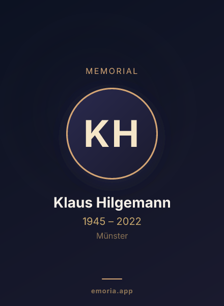 Memorial portrait of Klaus Hilgemann