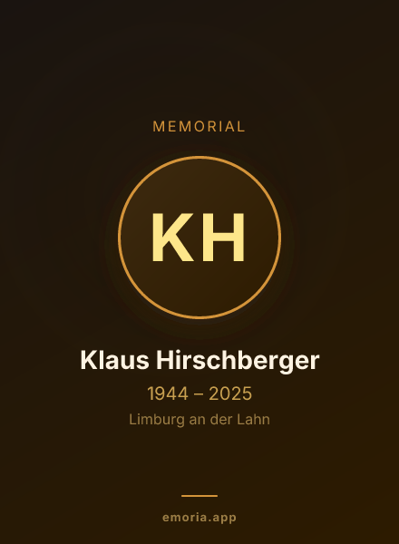 Memorial portrait of Klaus Hirschberger