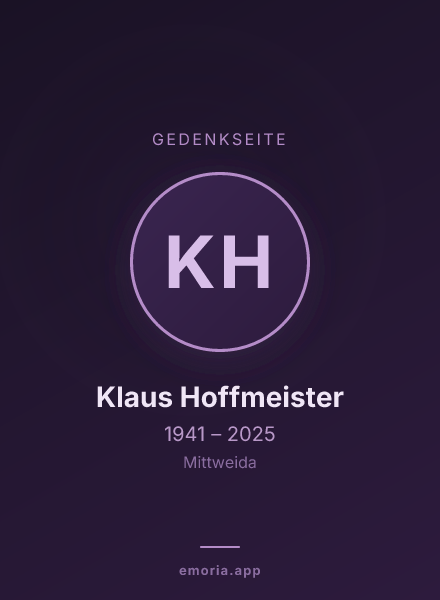 Gedenkportrait von Klaus Hoffmeister