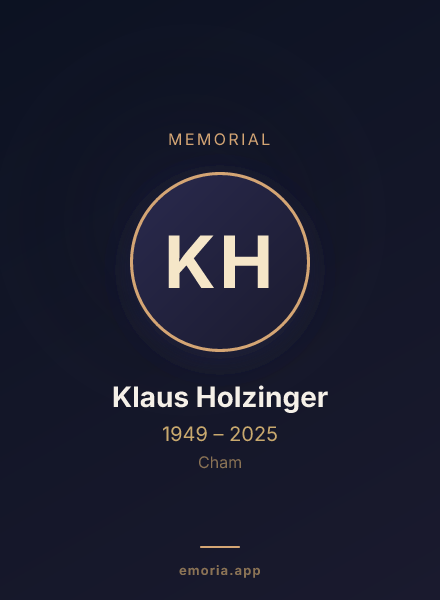 Memorial portrait of Klaus Holzinger