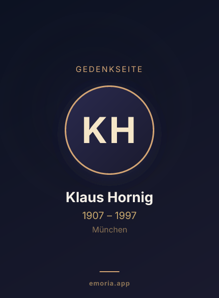 Gedenkportrait von Klaus Hornig