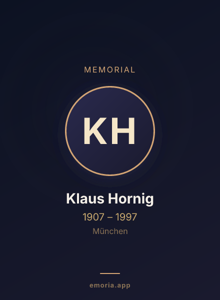Memorial portrait of Klaus Hornig